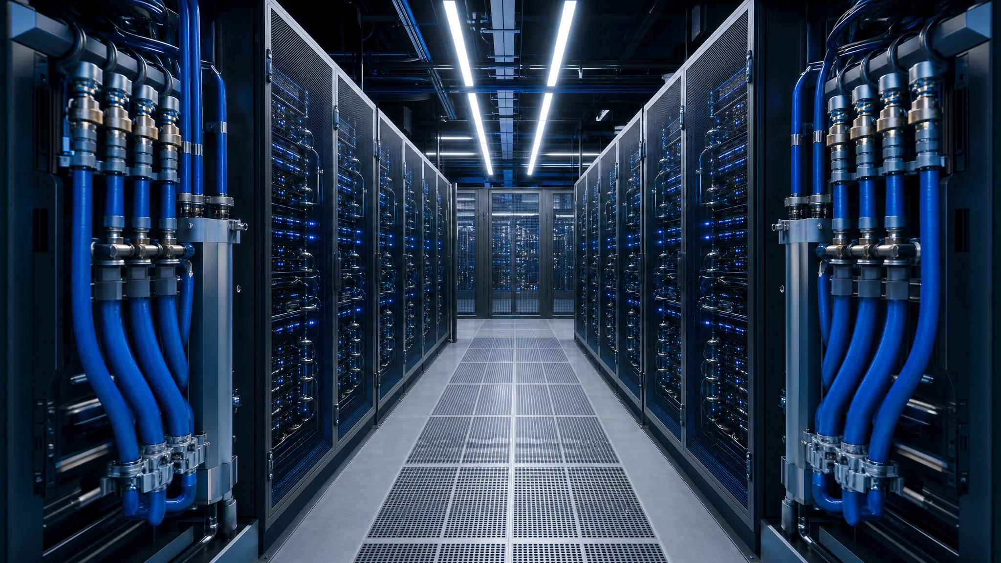 High-density liquid-cooled data hall